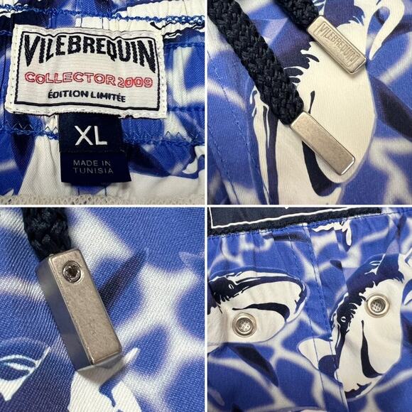 Vilebrequin Shark Print Swim Trunks SIZE XL Blue Shorts Collector 2009 Limited - Picture 5 of 12
